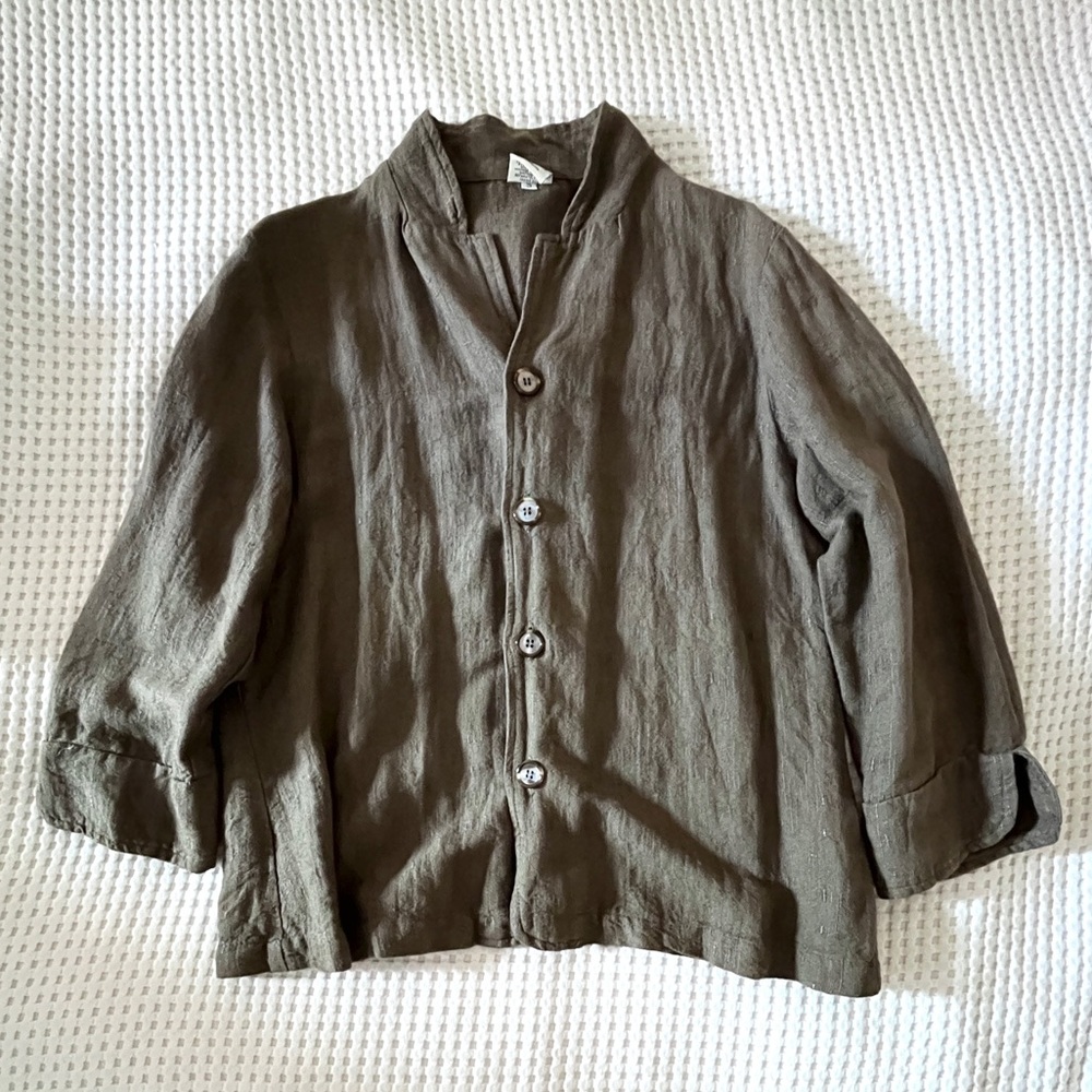 CP Shades olive green light blazer/blouse S